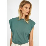 Kobiety T SHIRT TOP | Trendyol T-shirt basic - green/zielony - GQ93468