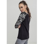 Kobiety T SHIRT TOP | Urban Classics T-shirt z nadrukiem - black/light grey/czarny - WV26359