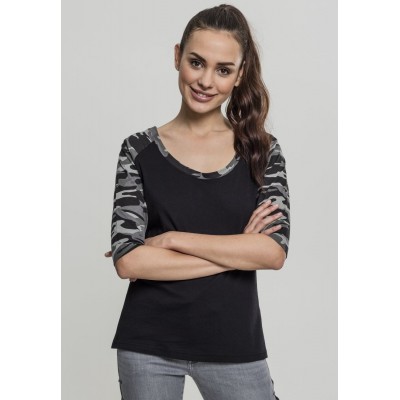 Kobiety T_SHIRT_TOP | Urban Classics T-shirt z nadrukiem - black/light grey/czarny - WV26359