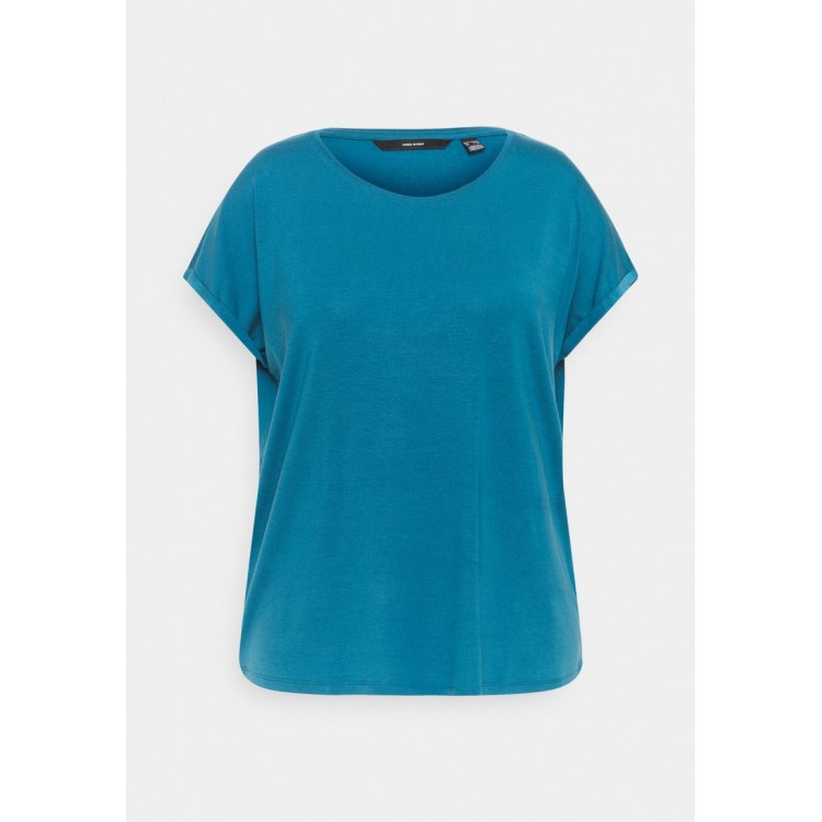 Kobiety T SHIRT TOP | Vero Moda Curve VMAVA PLAIN - T-shirt basic - moroccan blue/niebieski - IO23726