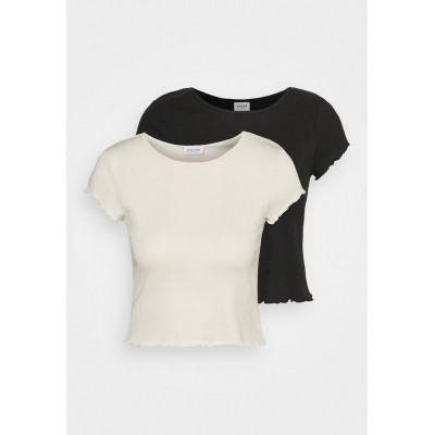 Kobiety T_SHIRT_TOP | Vero Moda Petite VMTULIA CAP SLEEVE 2 PACK - T-shirt basic - birch/black/mleczny - DV21012
