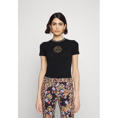 Kobiety T_SHIRT_TOP | Versace Jeans Couture STRETCH - T-shirt z nadrukiem - black/czarny - CO02535