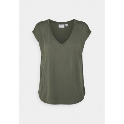 Kobiety T_SHIRT_TOP | Vila VIMODALA V NECK - T-shirt basic - four leaf clover/zielony - YO12509
