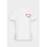 Kobiety T SHIRT TOP | Vila VIPURE HEART - T-shirt z nadrukiem - cloud dancer embroidery/biały - OX30004