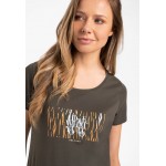 Kobiety T SHIRT TOP | Volcano T-WILL - T-shirt z nadrukiem - khaki - JP44213