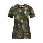Kobiety T SHIRT TOP | WE Fashion MET DESSIN - T-shirt z nadrukiem - green/ciemnozielony - KR97752