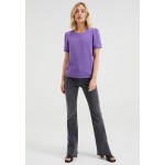 Kobiety T SHIRT TOP | WE Fashion MET STRUCTUUR - T-shirt basic - violet/fioletowy - EW15098