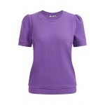 Kobiety T SHIRT TOP | WE Fashion MET STRUCTUUR - T-shirt basic - violet/fioletowy - EW15098