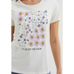 Kobiety T SHIRT TOP | WE Fashion T-shirt z nadrukiem - white/mleczny - KZ14938