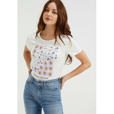 Kobiety T_SHIRT_TOP | WE Fashion T-shirt z nadrukiem - white/mleczny - KZ14938
