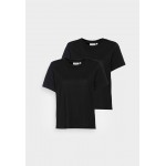 Kobiety T SHIRT TOP | Weekday ESSENCE STANDARD 2 PACK - T-shirt basic - black/black/czarny - NE23520