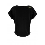 Kobiety T SHIRT TOP | Winshape MCT002 ULTRA LIGHT - T-shirt z nadrukiem - black/glitter/neon yellow/czarny - NY36773