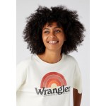 Kobiety T SHIRT TOP | Wrangler T-shirt z nadrukiem - vanilla ice/biały - JH76801