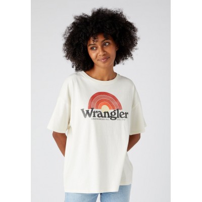 Kobiety T_SHIRT_TOP | Wrangler T-shirt z nadrukiem - vanilla ice/biały - JH76801