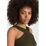 Kobiety T SHIRT TOP | Glamorous BODYSUIT WITH TRIANGLE TO V NECKLINE WIDE STRAP - Body - forest green/zielony - FV13548
