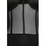 Kobiety T SHIRT TOP | Missguided Petite MIX CORSET BODYSUIT - Body - black/czarny - EL25533