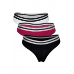 Kobiety UNDERPANT | Danish Endurance 3 PACK - Stringi - multicolour (raspberry pink, black, grey)/wielokolorowy - LY01014