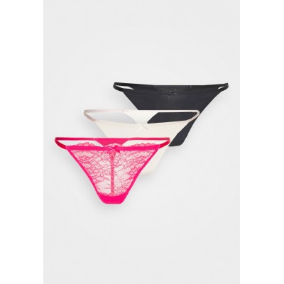 Kobiety UNDERPANT | DORINA PEONY 3PACK - Stringi - pink/pink/black/różowy - FU81675
