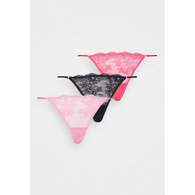 Kobiety UNDERPANT | Nly by Nelly OUR MEMORIES THONG 3 PACK - Stringi - black/pink/wielokolorowy - UA34547