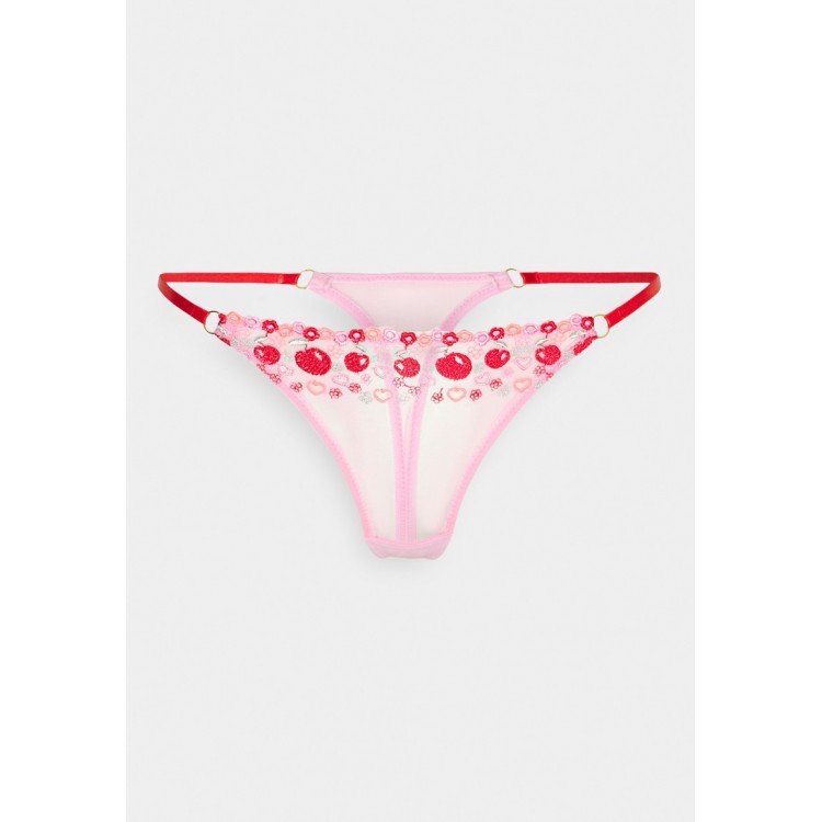 Kobiety UNDERPANT | Playful Promises SQUISH CHARLI EMBROIDERY THONG - Stringi - pink/różowy - DJ67051