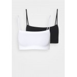 Kobiety BUSTIER | Cotton On Body SEAMFREE STRAIGHT NECK CROP 2 PACK - Biustonosz bustier - black/white/czarny - XL88150
