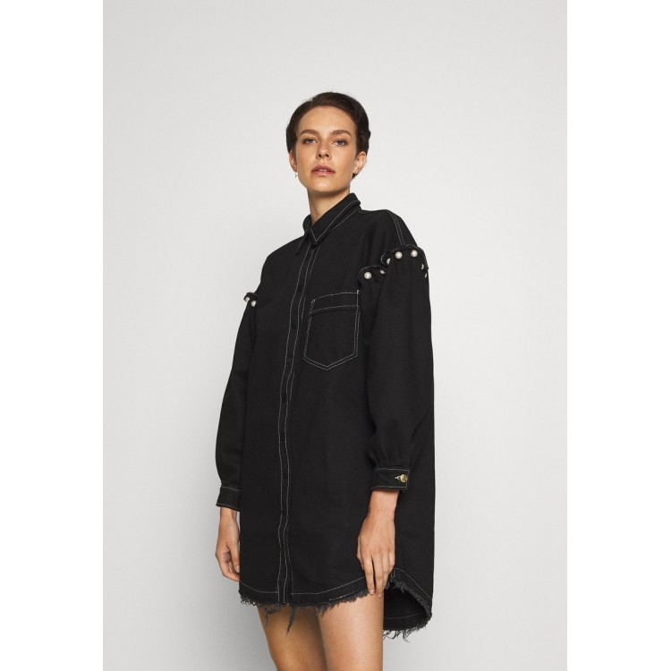 Kobiety DRESS | Mother of Pearl SHIRT DRESS WITH PEARL SHOULDER - Sukienka jeansowa - black/czarny - VT98141