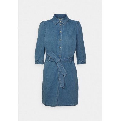 Kobiety DRESS | Object Petite OBJPOPPY MINI DRESS - Sukienka jeansowa - light blue denim/jasnoniebieski - JE90102