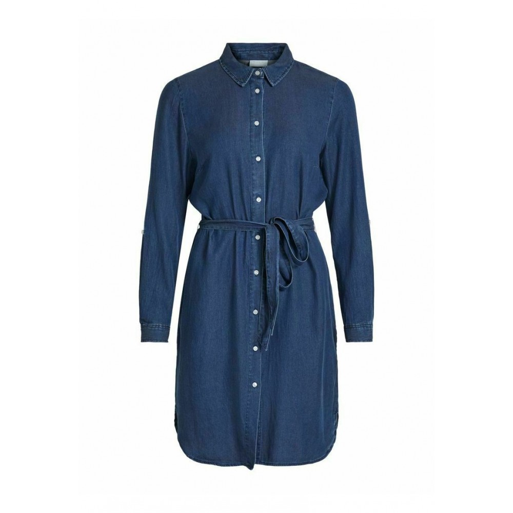 Kobiety DRESS | VILA PETITE VIBISTA - Sukienka jeansowa - dark blue denim/niebieski denim - MW51436