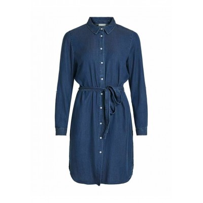 Kobiety DRESS | VILA PETITE VIBISTA  - Sukienka jeansowa - dark blue denim/niebieski denim - MW51436