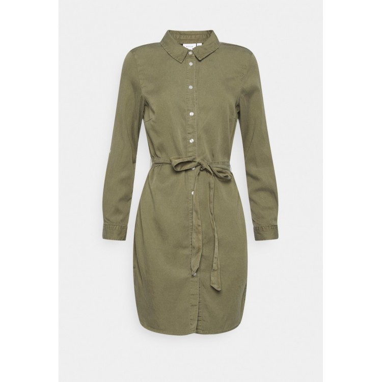 Kobiety DRESS | VILA PETITE VIBISTA - Sukienka jeansowa - four leaf clover/khaki - CV11463