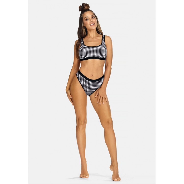 Kobiety BEACH TROUSER | Feba Swimwear Dół od bikini - black/white/dark grey/czarny - FA34585