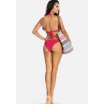 Kobiety BEACH TROUSER | Feba Swimwear Dół od bikini - malinowe, wiązane, w prążek/różowy - KB14870