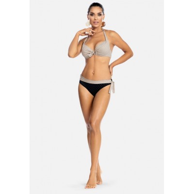 Kobiety BEACH_TROUSER | Feba Swimwear FIGI - Dół od bikini - czarne ozdobny pas/czarny - HW68222