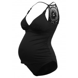 Kobiety BIKINI_COMBINATION | Cache Coeur MATERNITY TANKINI WITH FIXED PADS SET - Bikini - black/czarny - JI34244