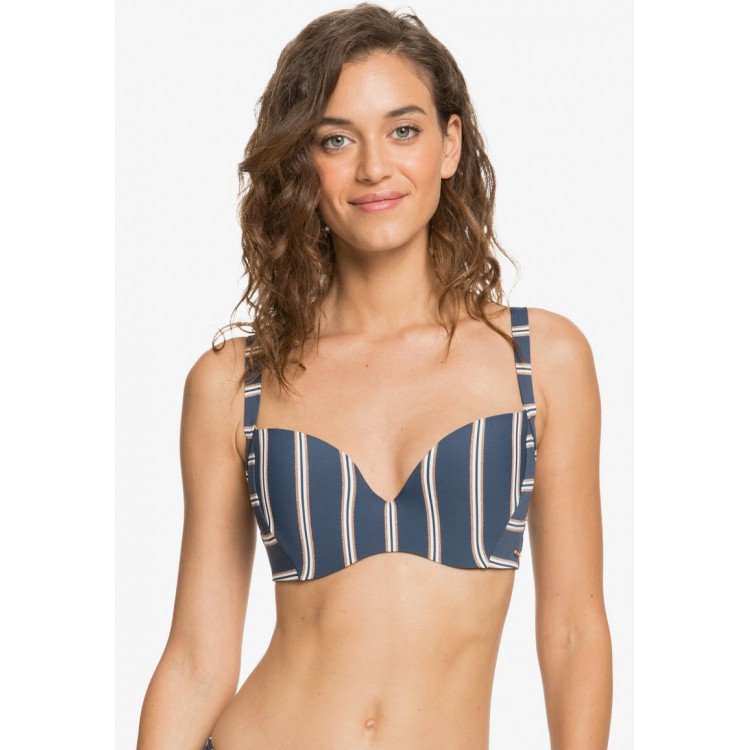 Kobiety BIKINI TOP | Roxy MOONLIGHT SPLASH - Góra od bikini - mood indigo will stripes lurex/niebieski - YD58745