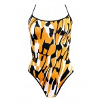 Kobiety ONE PIECE BEACHWEAR | Feba Swimwear Kostium kąpielowy - abstrakcyjny wzór/ kolor mango/ bez wkładek/pomarańczowy - YL66514