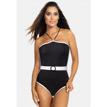 Kobiety ONE_PIECE_BEACHWEAR | Feba Swimwear Kostium kąpielowy - elegancki nowoczesny model - wyjmowana wkładka/czarny - HJ68287