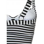 Kobiety ONE PIECE BEACHWEAR | JoJo Maman Bébé Kostium kąpielowy - black/white stripe/czarny - CF09384
