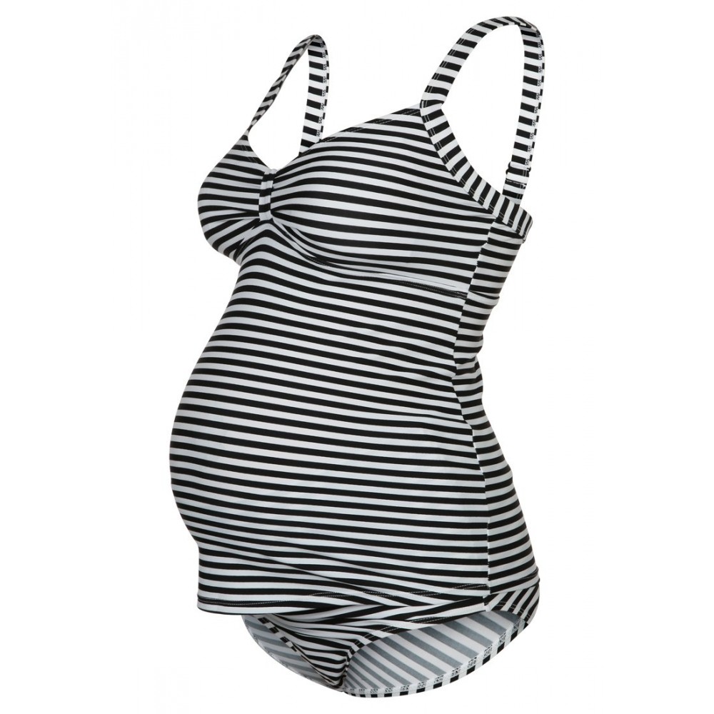 Kobiety ONE PIECE BEACHWEAR | JoJo Maman Bébé Kostium kąpielowy - black/white stripe/czarny - CF09384