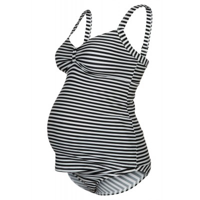 Kobiety ONE_PIECE_BEACHWEAR | JoJo Maman Bébé Kostium kąpielowy - black/white stripe/czarny - CF09384