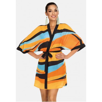 Kobiety BEACH_ACCESSORIES | Feba Swimwear Akcesoria plażowe - kimono   szlafrok   narzutka plażowa/pomarańczowy - QS97855