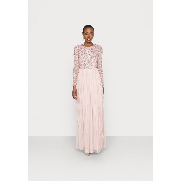 Kobiety DRESS | Maya Deluxe ROUND NECK LONG SLEEVE DELICATE DRESS - Suknia balowa - frosted pink/nude - JF68990