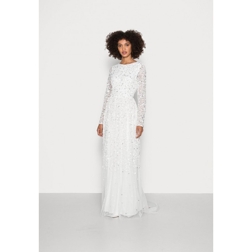 Kobiety DRESS | Maya Deluxe SCOOP BACK ALL OVER EMBELLISHED BRIDAL DRESS - Suknia balowa - white/biały - LL45014