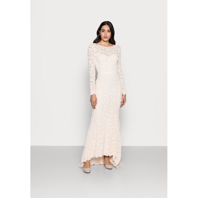 Kobiety DRESS | Rosemunde LONG LACE DRESS LOW BACK LONG SLEEVE - Suknia balowa - soft ivory/mleczny - IF49337