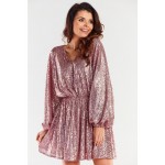 Kobiety DRESS | Awama A485 - Sukienka koktajlowa - pink/różowy - MU92108