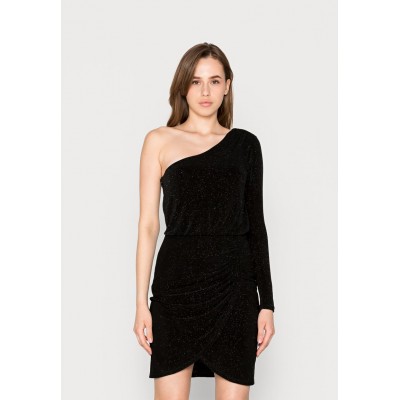 Kobiety DRESS | Forever New COREY ONE SHOULDER GLITTER DRESS - Sukienka koktajlowa - black/czarny - BB43882