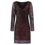 Kobiety DRESS | HotSquash Sukienka koktajlowa - dark striped sequins/wielokolorowy - AX93126