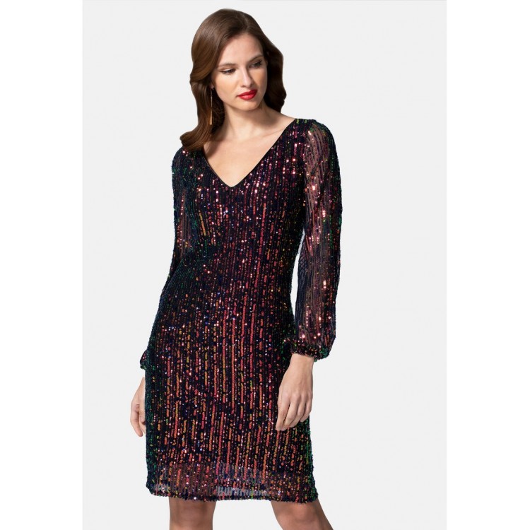 Kobiety DRESS | HotSquash Sukienka koktajlowa - dark striped sequins/wielokolorowy - AX93126