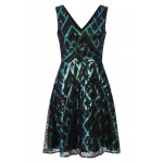 Kobiety DRESS | HotSquash Sukienka koktajlowa - green zig zag/zielony - QO88477
