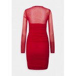 Kobiety DRESS | IN THE STYLE LIBERTY INSERT RUCHED BODYCON MINI DRESS - Sukienka koktajlowa - red/czerwony - CN87749